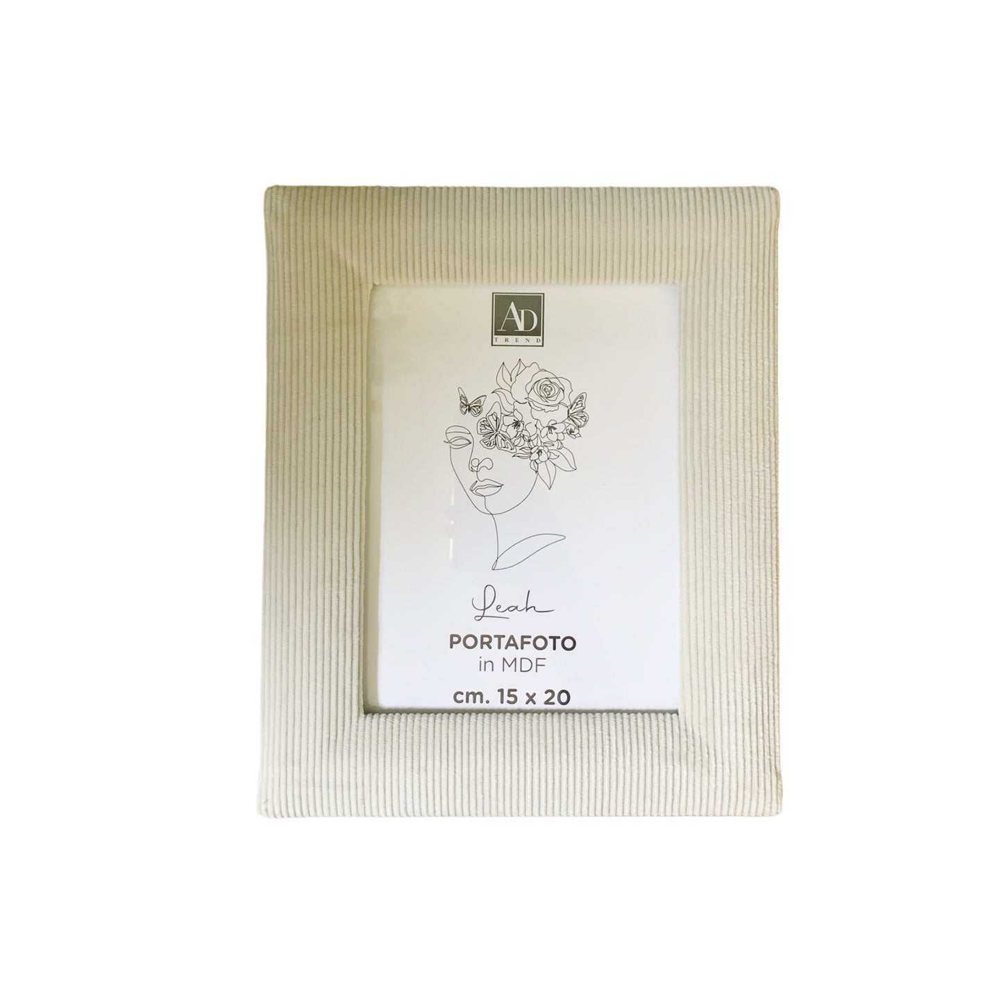 Cornice Portafoto in Tessuto Bianco/Grigio 15x20 cm – AD Trend