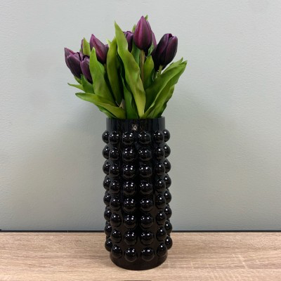 Vaso in vetro nero Bubble – Design moderno effetto bolle