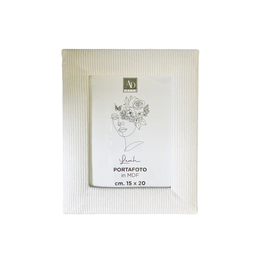 Cornice Portafoto in Tessuto Bianco/Grigio 15x20 cm – AD Trend