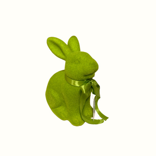 Spring Velvet – Coniglietto Floccato Verde Prato