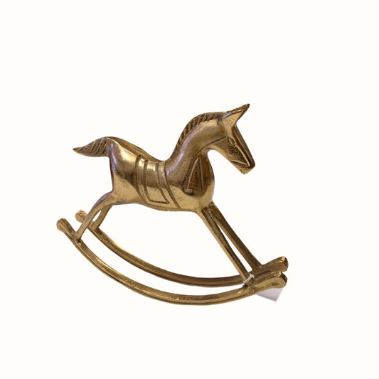 Cavalluccio Decorativo “Golden Ride” in Metallo