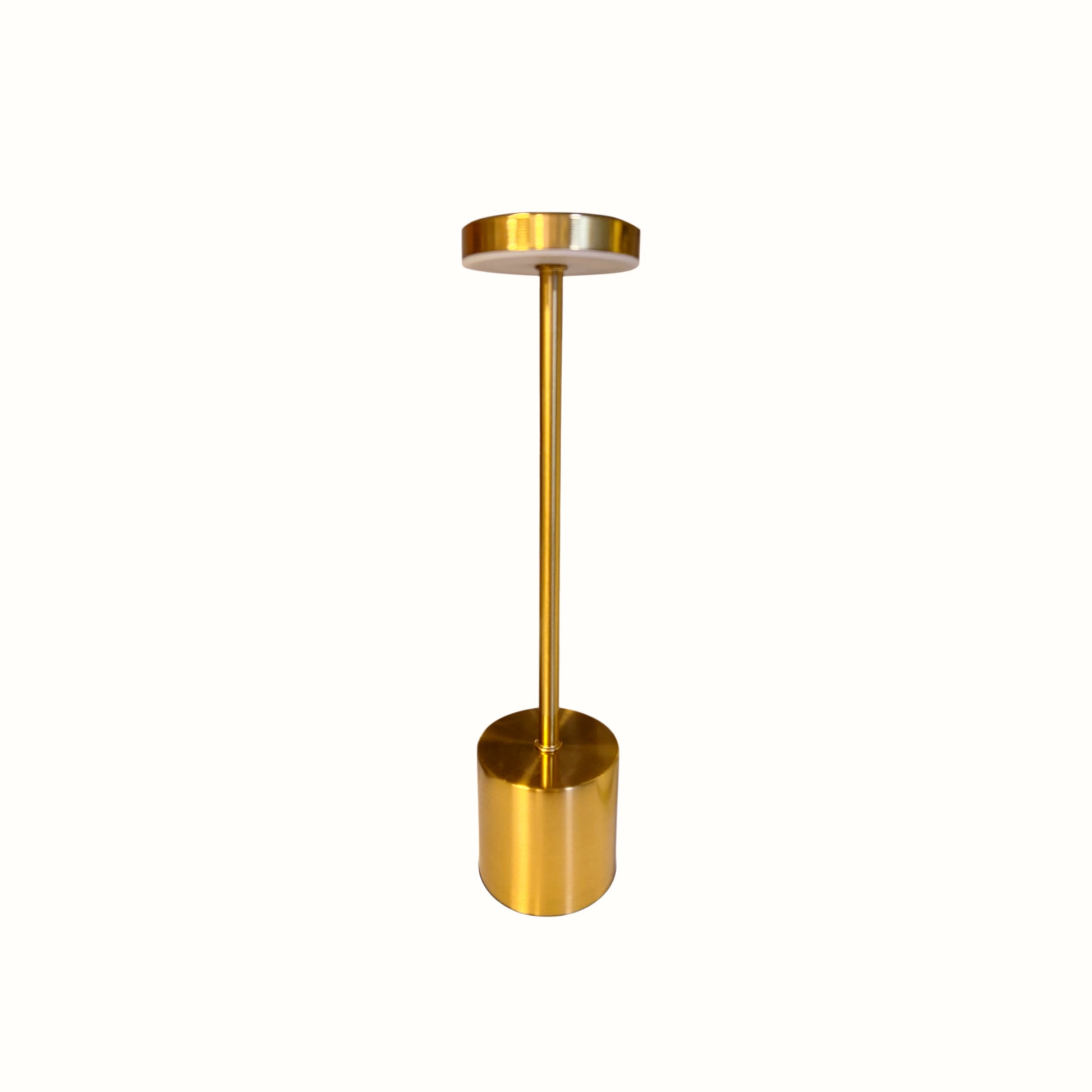 Lampada da tavolo ricaricabile a LED in metallo dorato lucido dal design minimalista moderno