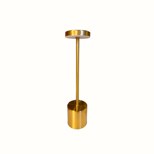 Lampada da tavolo ricaricabile a LED in metallo dorato lucido dal design minimalista moderno