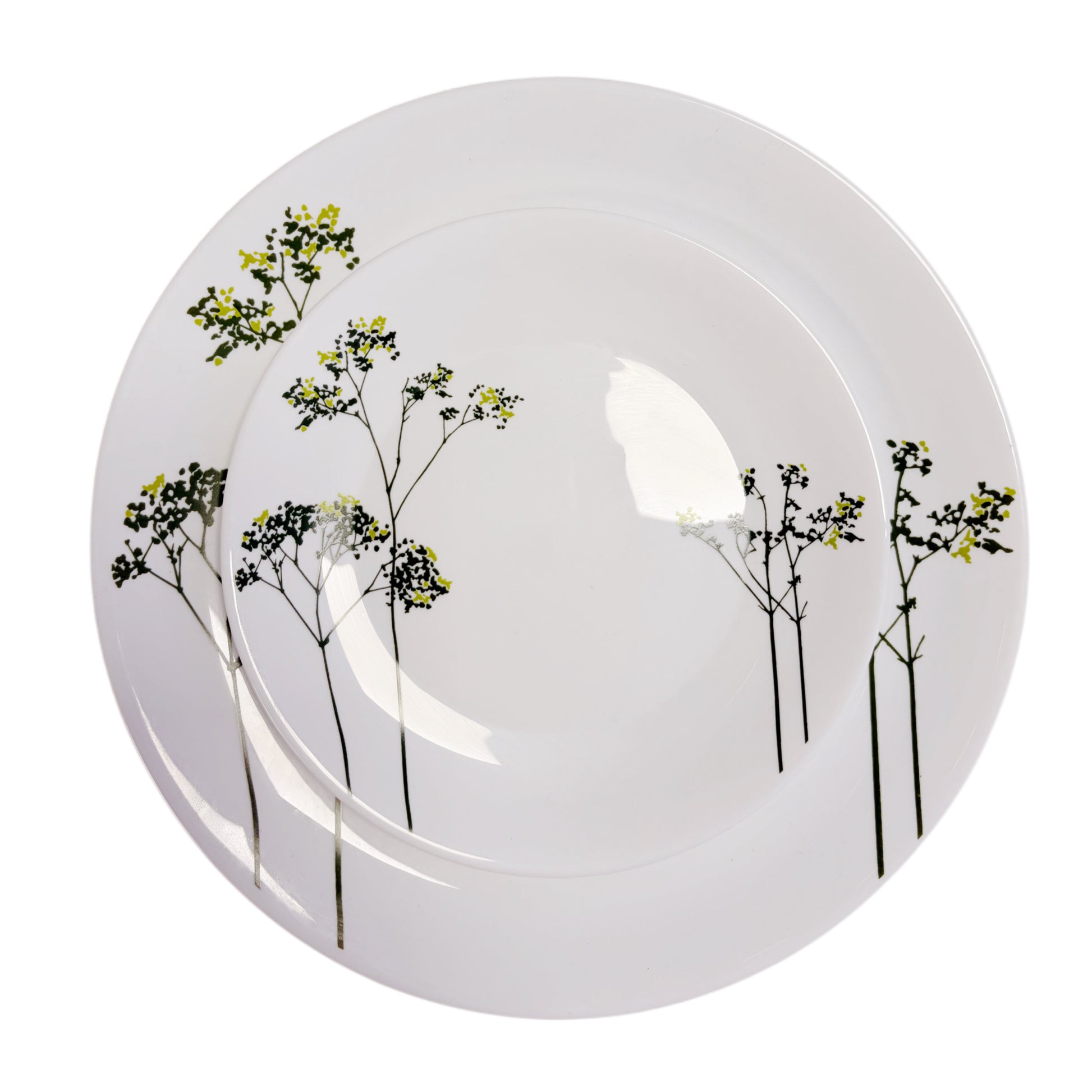 Set piatti piani e fondi moderni in vetro bianco stile Westwing per 6 persone