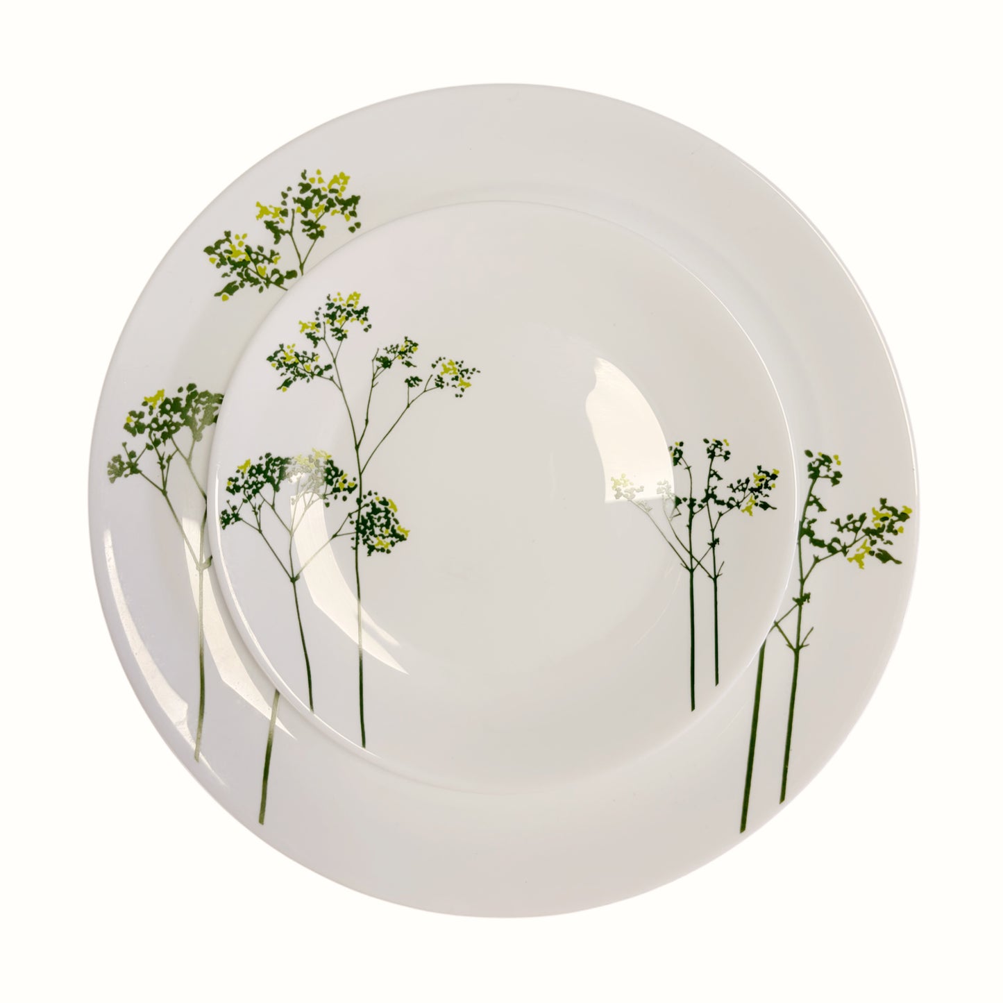 Set piatti piani e fondi moderni in vetro bianco stile Westwing per 6 persone